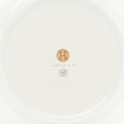 Hermes Porcelain Mosaique Au 24 Gold Dinner Plate Set of 2 5 of 8