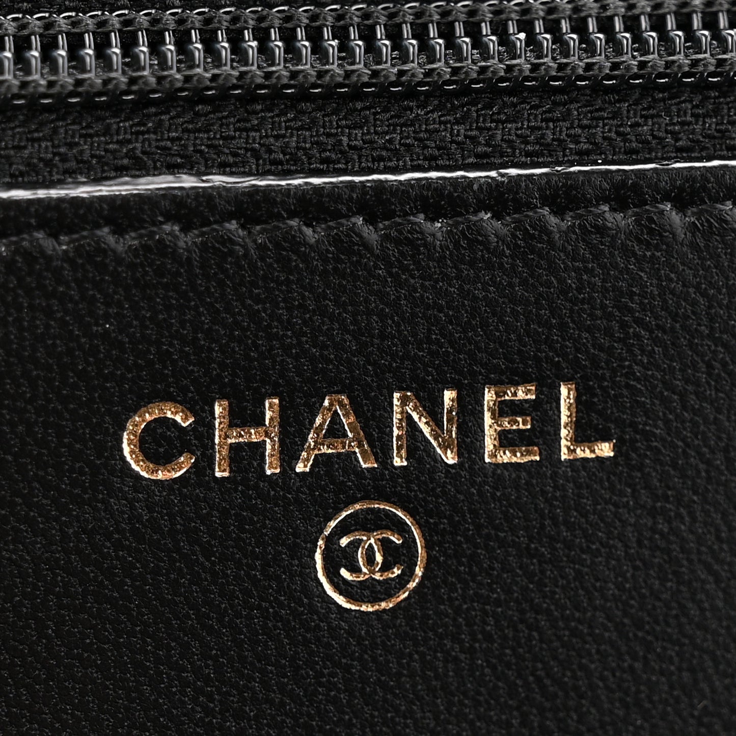 Lambskin Quilted Trendy CC Wallet On Chain WOC Black