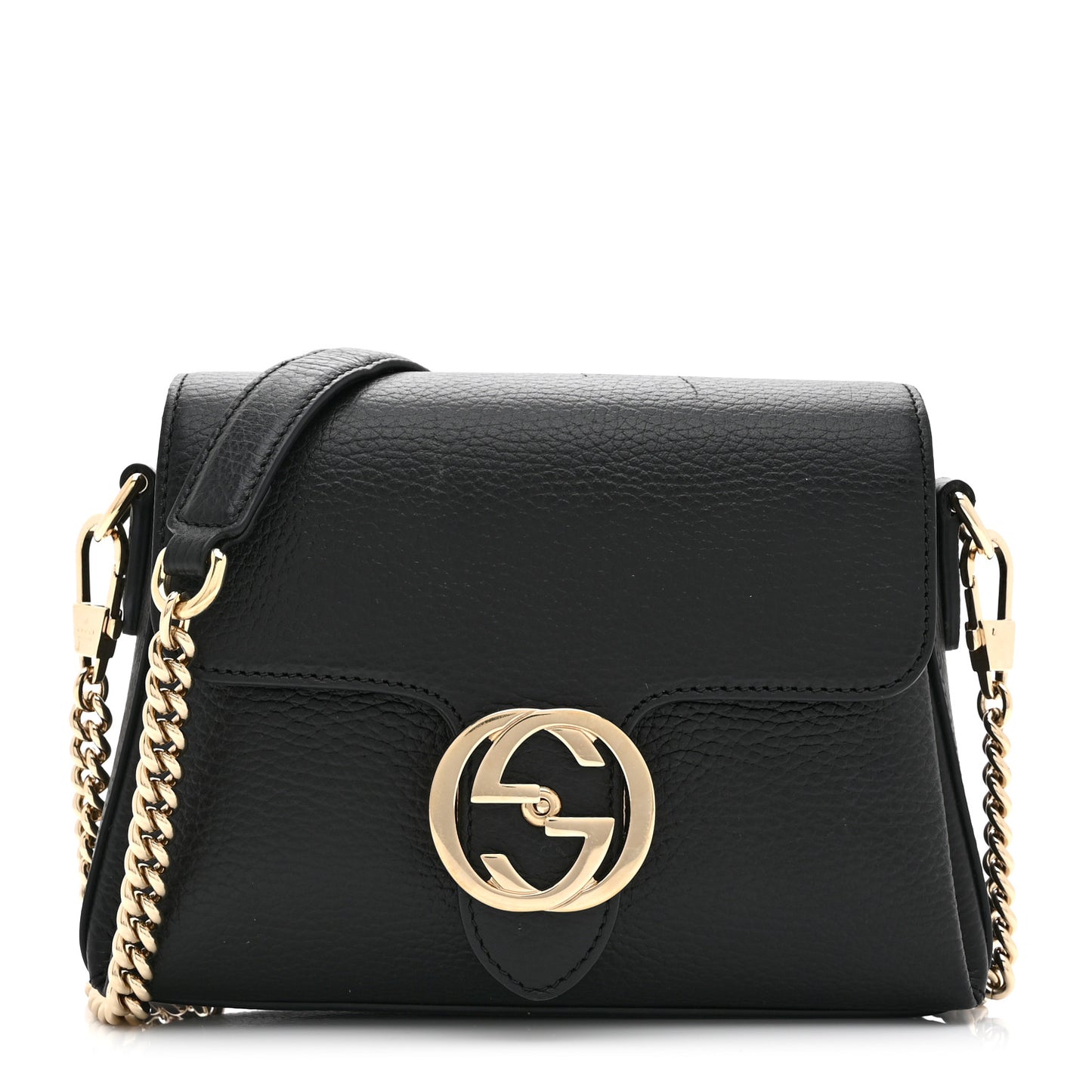 Dollar Calfskin Interlocking G Crossbody Bag Black