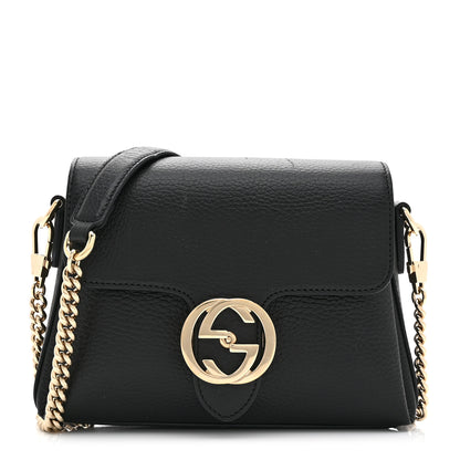 Gucci Dollar Calfskin Interlocking G Crossbody Bag Black 1 of 11