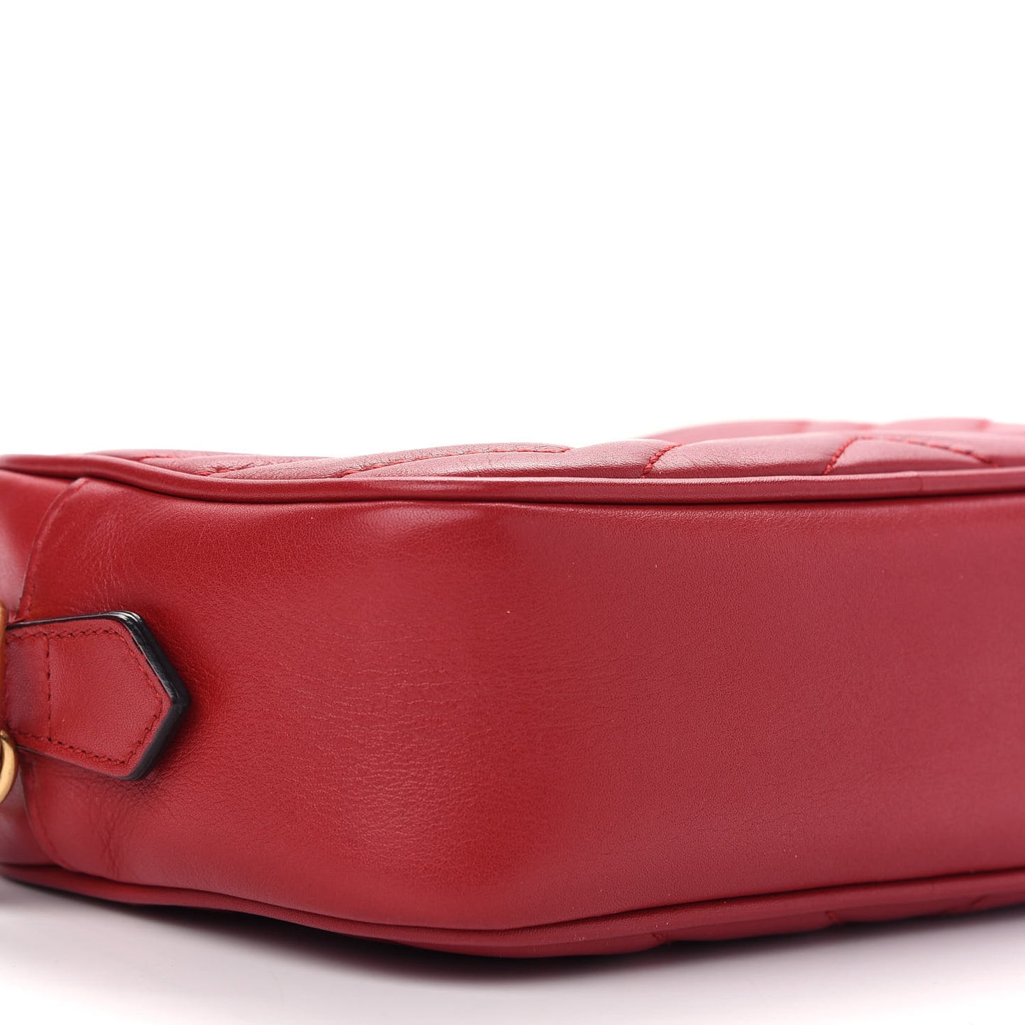 Calfskin Matelasse Mini GG Marmont Chain Shoulder Bag Hibiscus Red