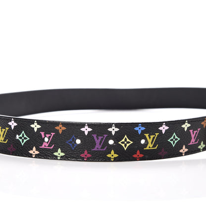 Louis Vuitton Monogram Multicolor LV Cut Reversible Belt 90 36 Black 6 of 7