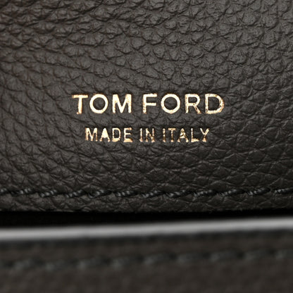 Tom Ford Grained Calfskin Mini T Clasp Tara Bag On Strap Graphite 6 of 10