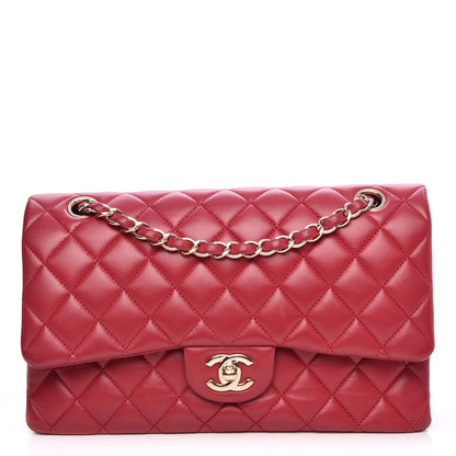 Chanel Lambskin Quilted Medium Double Flap Dark Pink 1 of 8