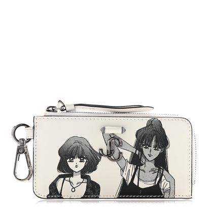 Jimmy Choo X SAILOR MOON Calfskin Setsuna Meio Hotaru Tomoe Lise Z Card Holder Black White 1 of 10