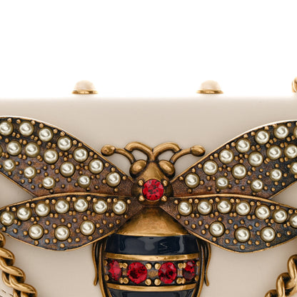 Gucci Nappa Pearl Studded Mini Queen Margaret Broadway Shoulder Bag Mystic White 8 of 10