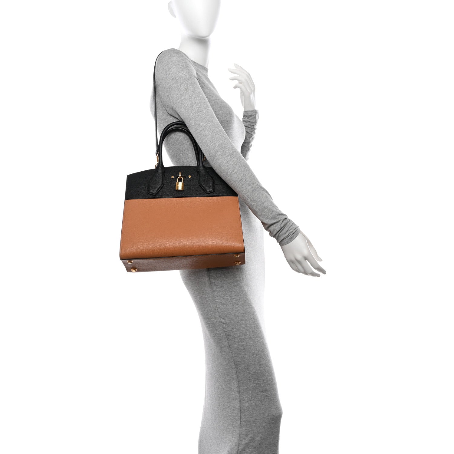 Louis Vuitton Taurillon City Steamer MM Black Camel 2 of 9