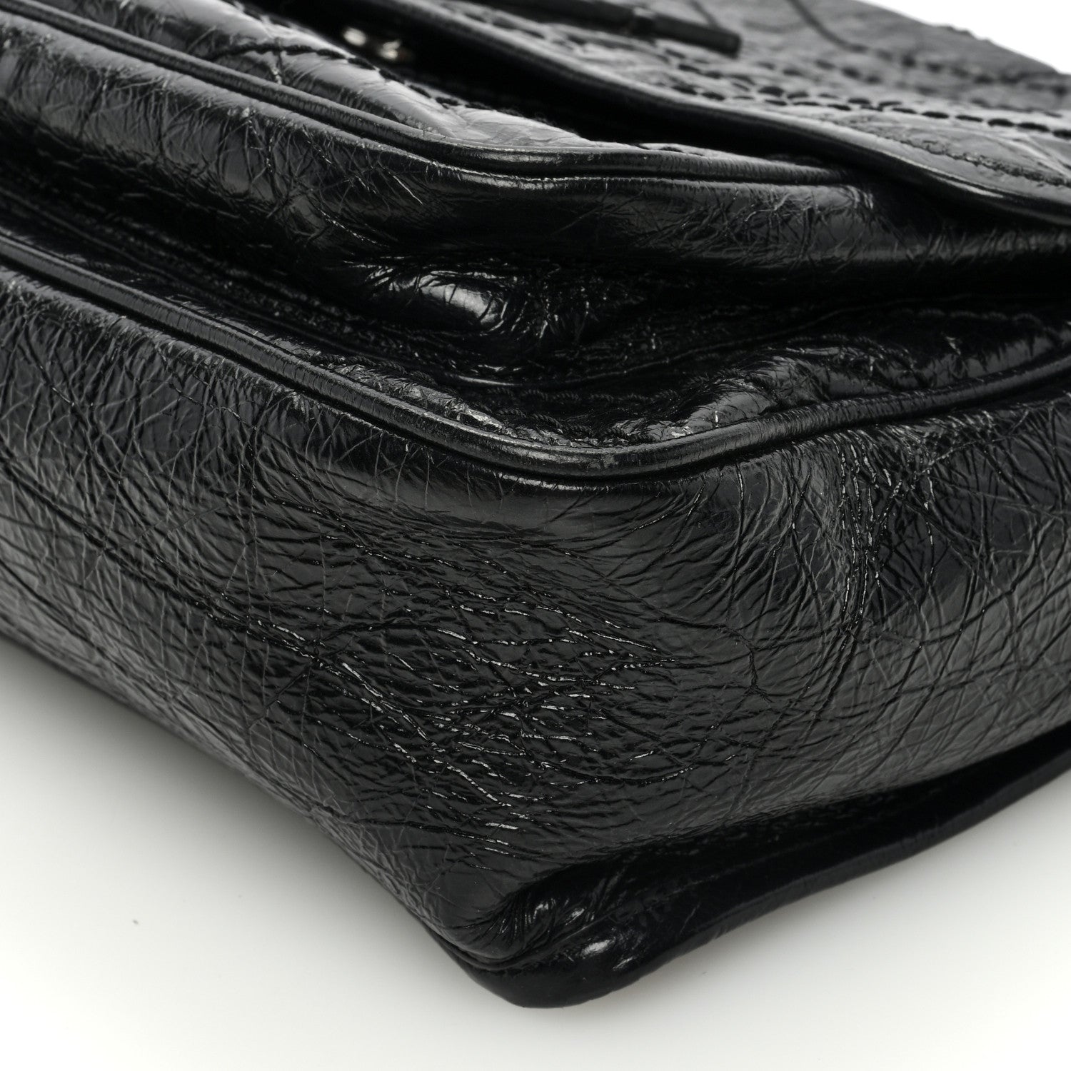 Saint Laurent Crinkled Calfskin Matelasse Monogram Large Niki Chain Satchel Black 9 of 9
