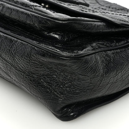 Saint Laurent Crinkled Calfskin Matelasse Monogram Large Niki Chain Satchel Black 9 of 9