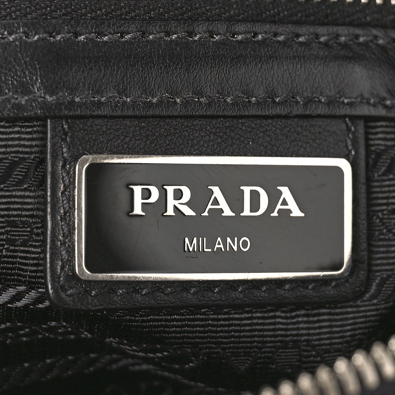 Prada Saffiano Zip Crossbody Bag Black 6 of 8