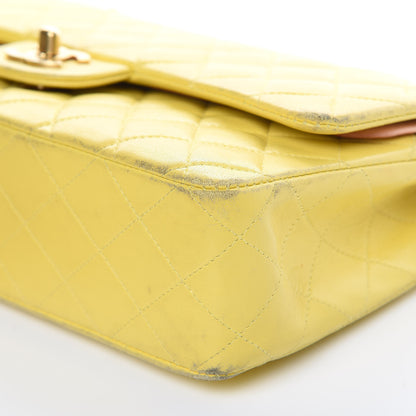 Chanel Lambskin Quilted Medium Double Flap Yellow 10 of 24