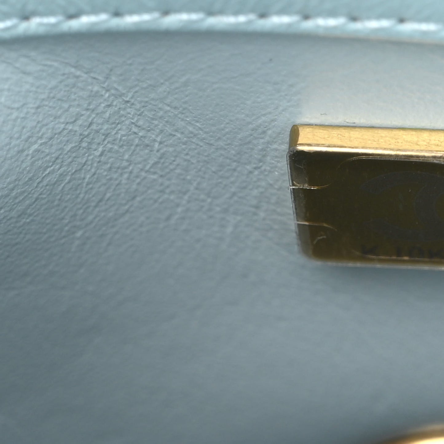 Lambskin Enamel Quilted Mini Pending CC Square Flap Light Blue