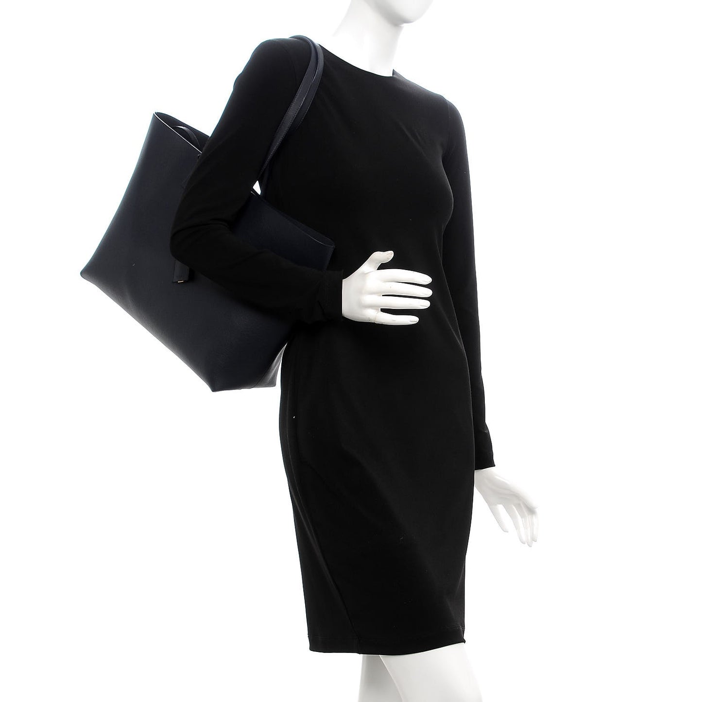 Calfskin Large Shopping Tote Deep Marine