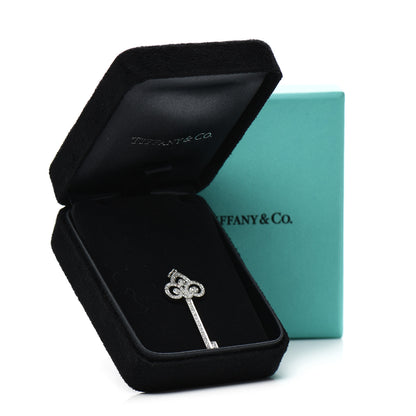 Tiffany Platinum Diamond .41ct Fleur De Lis Key Pendant 4 of 4