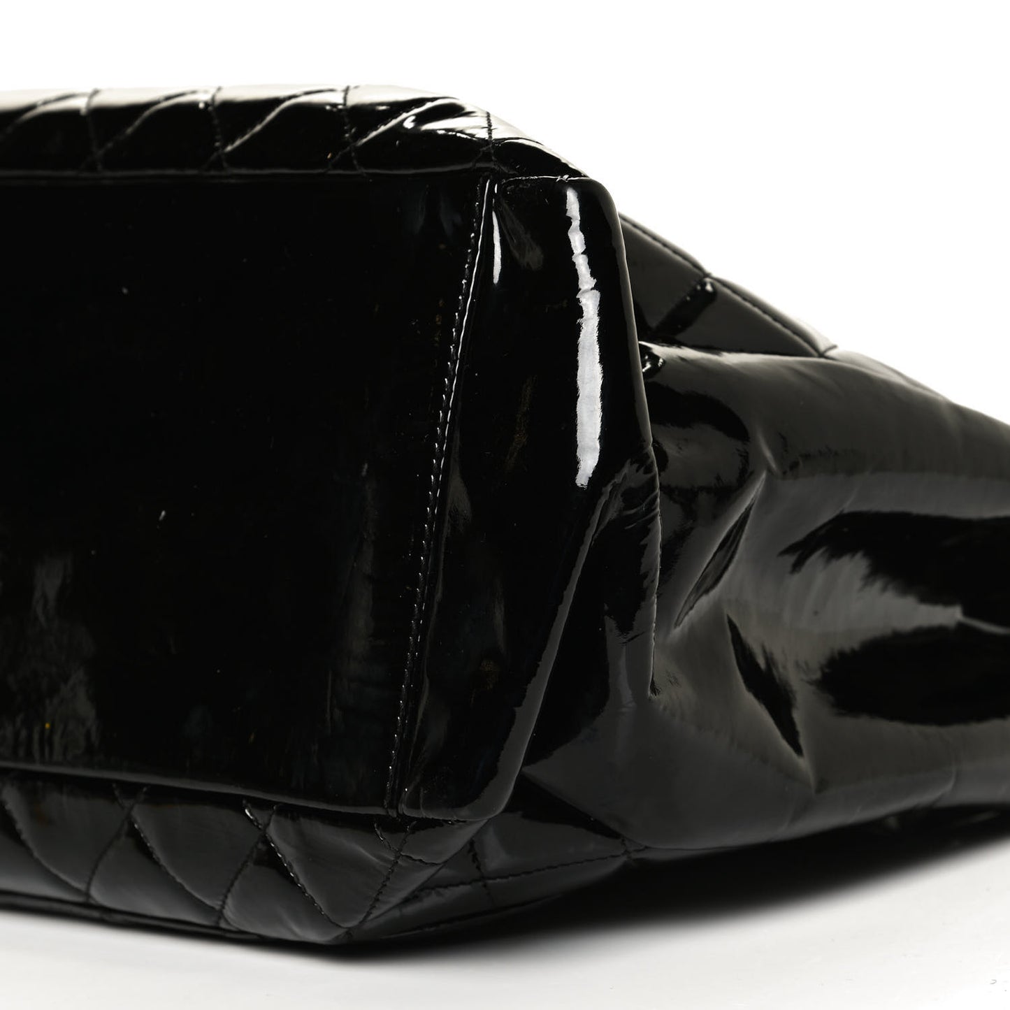 Patent Quilted Grand Shopping Tote GST Black