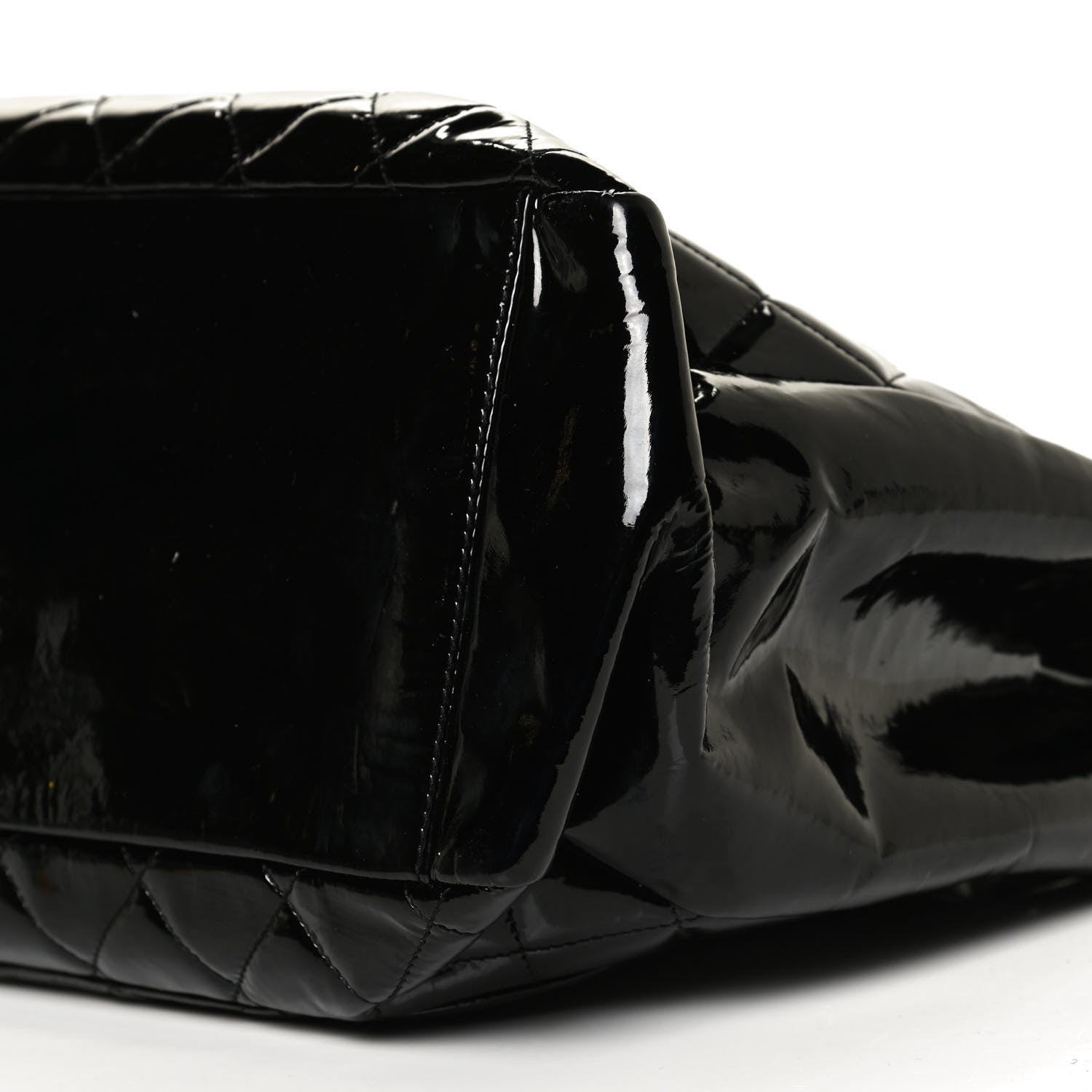 Chanel Patent Quilted Grand Shopping Tote GST Black 10 of 10