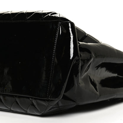 Chanel Patent Quilted Grand Shopping Tote GST Black 10 of 10