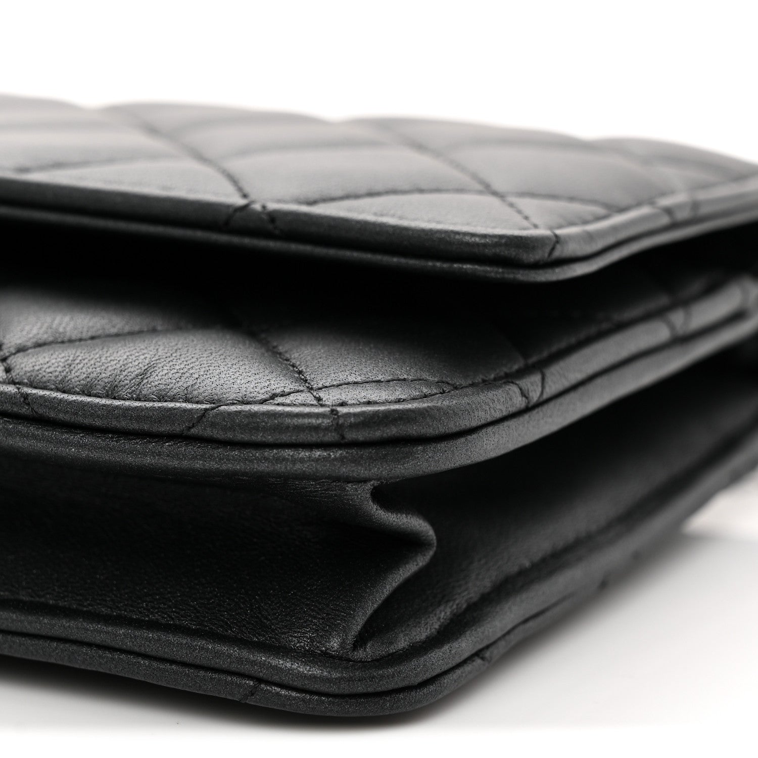 Chanel Pearly Lambskin Quilted Wallet On Chain WOC So Black 11 of 12