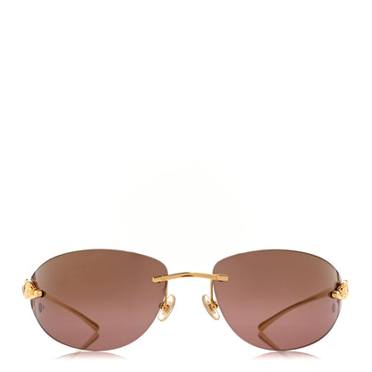 Cartier Metal Panthere De Cartier Rimless Sunglasses Gold 2 of 9