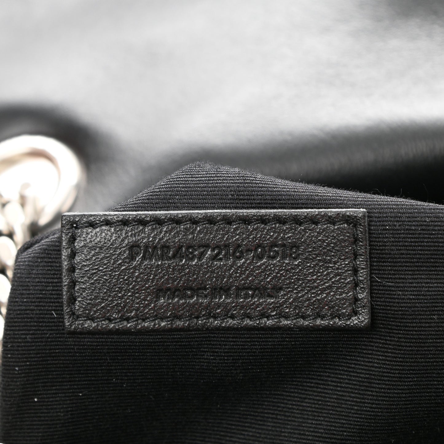 Calfskin Y Quilted Monogram Medium Loulou Chain Satchel Black
