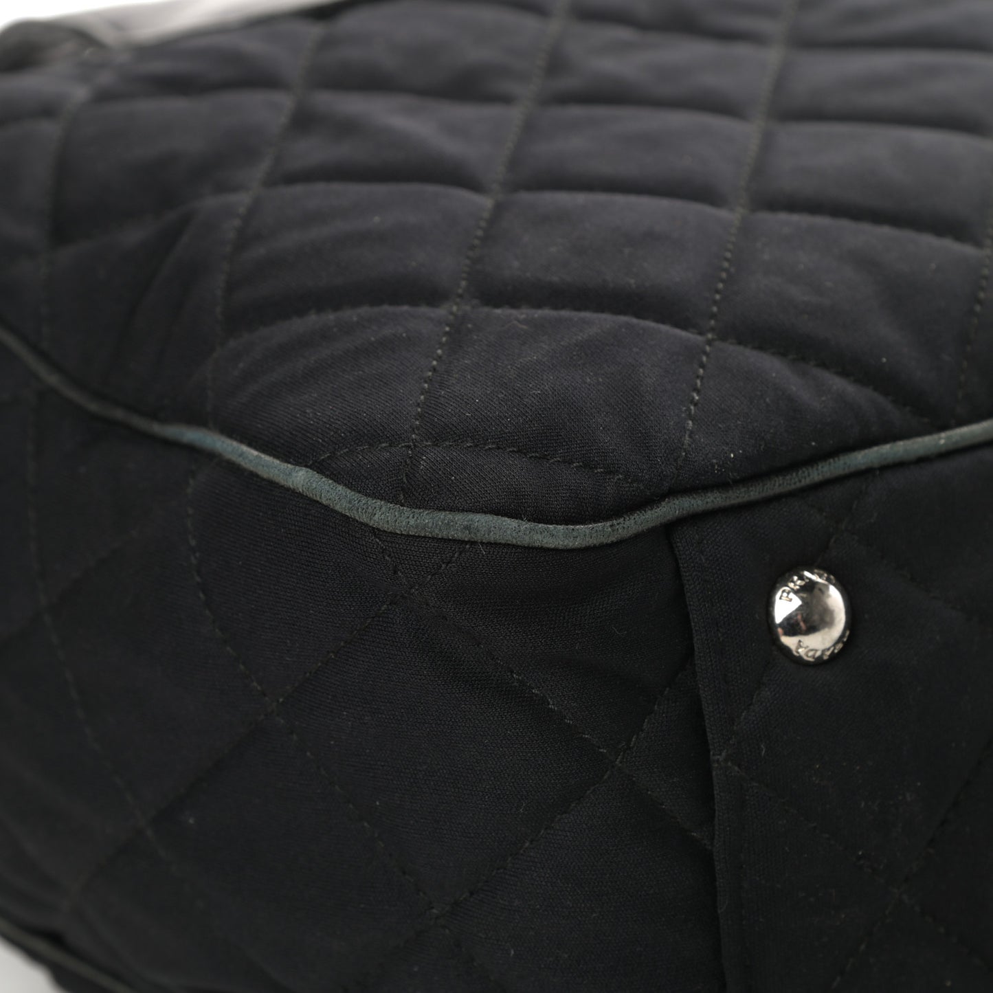 Nylon Tessuto Impuntu Quilted Bowler Black