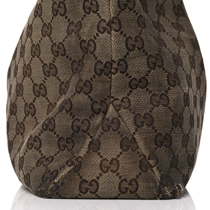 Gucci Monogram Medium Horsebit Chain Hobo Dark Brown 17 of 26