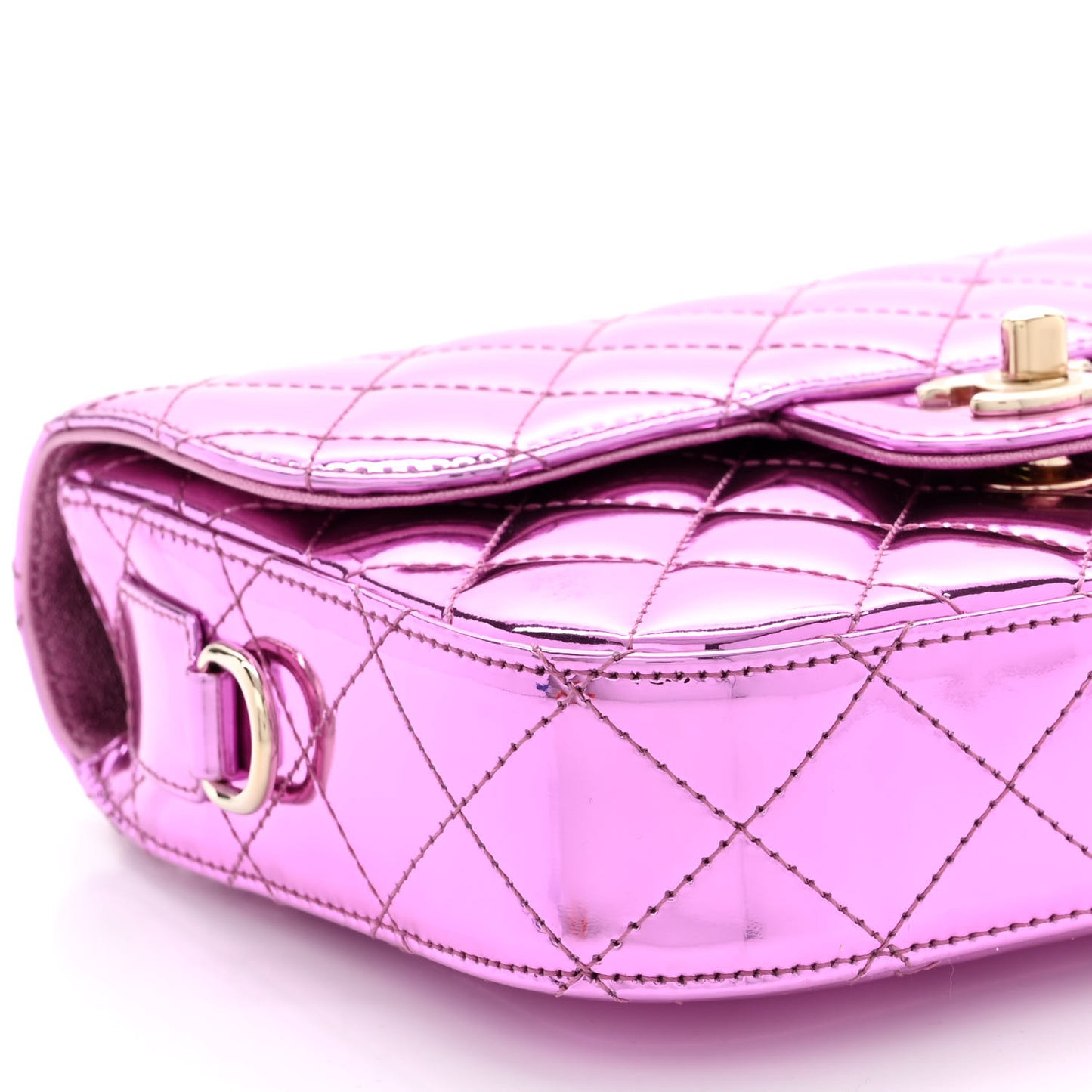 Mirror Calfskin Metallic Calfskin Quilted Hollywood Boulevard Flap With Coin Purse Light Purple