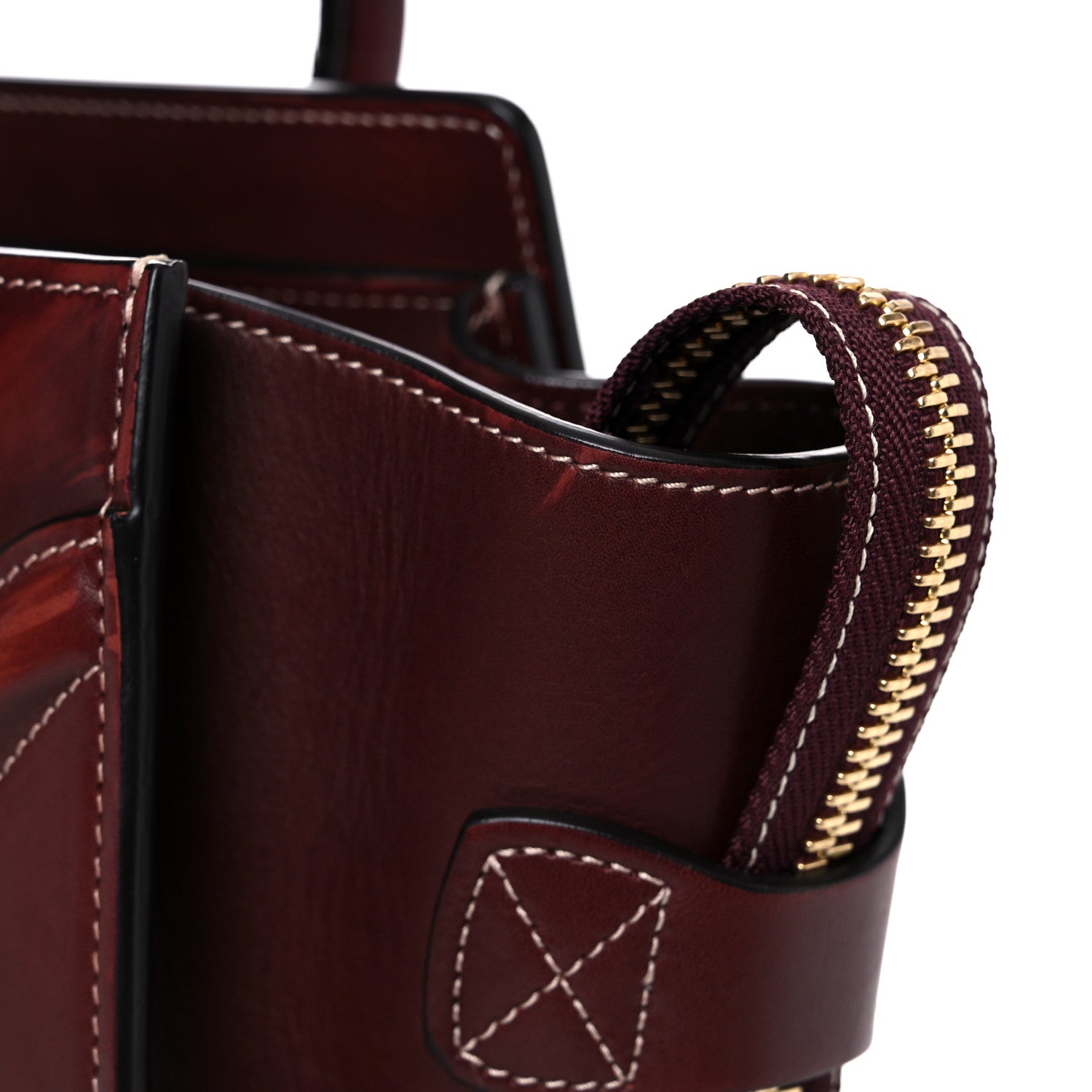 Celine Smooth Calfskin Micro Luggage Burgundy 16 of 17