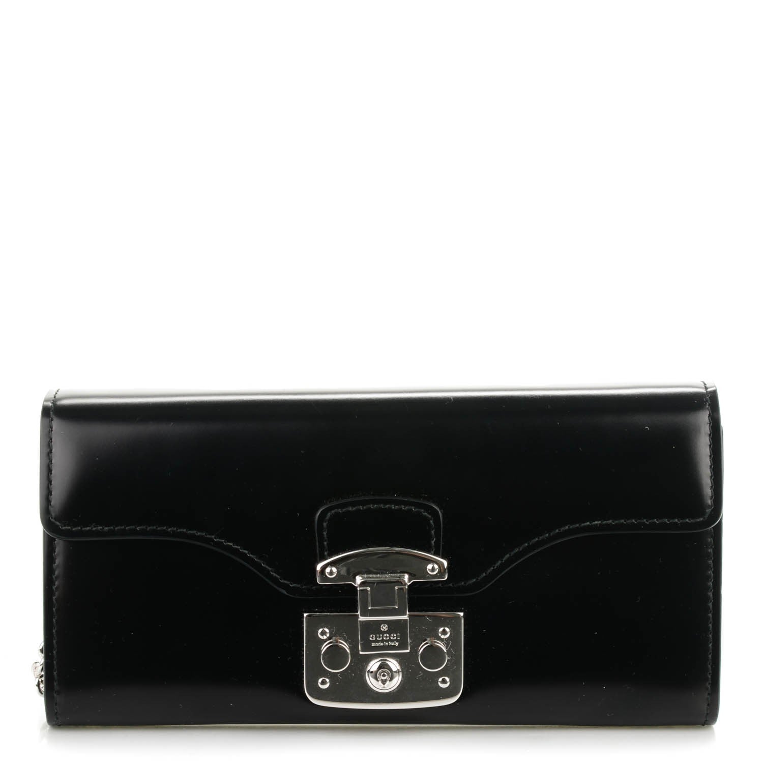 Gucci Regent Calfskin Lady Lock Wallet On Chain Black 1 of 6