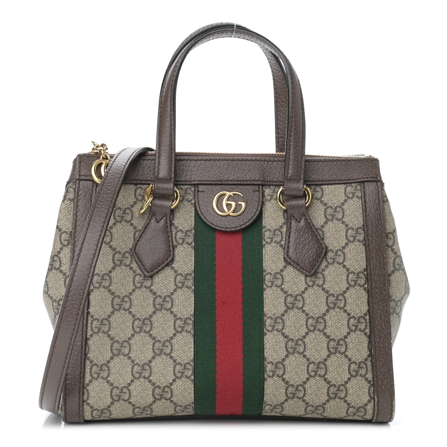GG Supreme Monogram Small Ophidia Tote Bag Brown