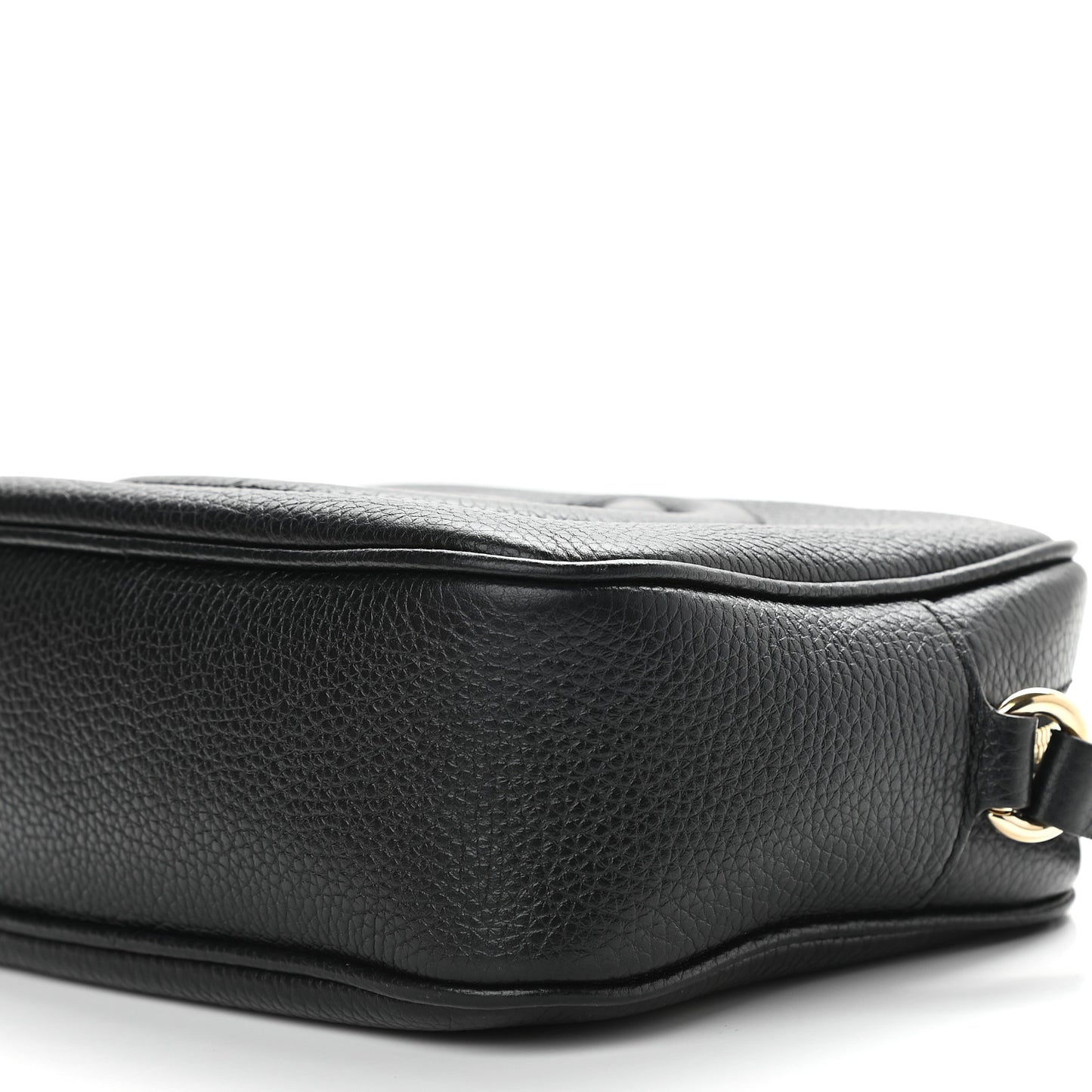 Pebbled Calfskin Small Soho Disco Bag Black