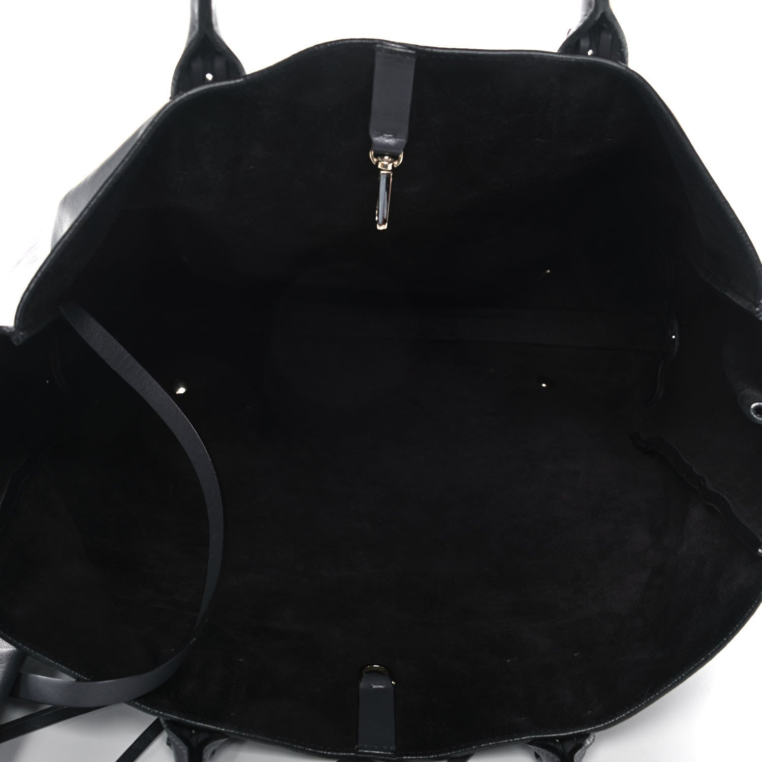Lanvin Smooth Calfskin Small Fringe Shopper Tote Black 5 of 10