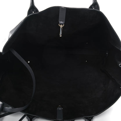 Lanvin Smooth Calfskin Small Fringe Shopper Tote Black 5 of 10