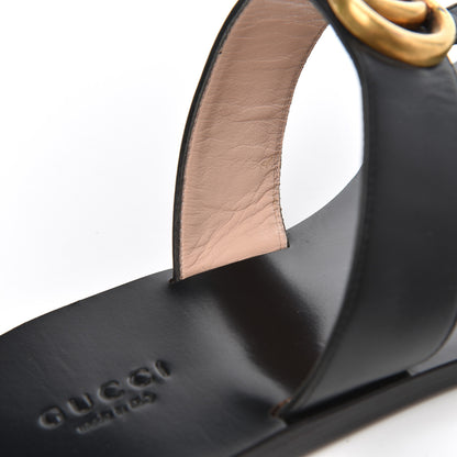 Gucci Calfskin GG Marmont Thong Sandals 38 Black 12 of 25
