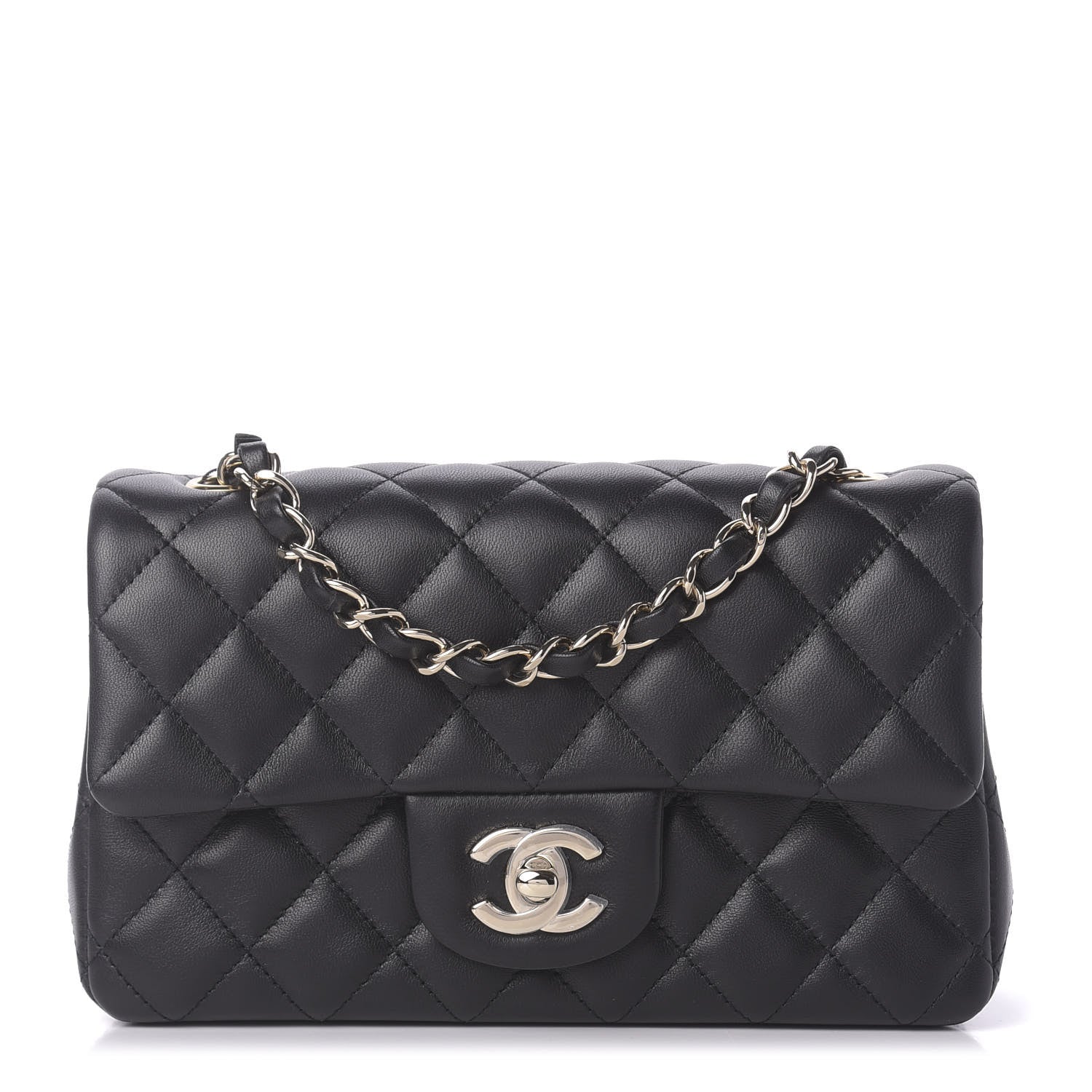Chanel Lambskin Quilted Mini Rectangular Flap Black 1 of 11