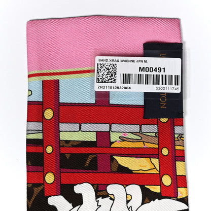 Louis Vuitton Silk Monogram 2021 Christmas Animation Japanese Garden Bandeau Marron 2 of 3