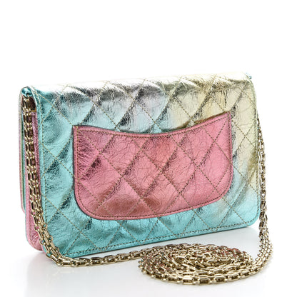 Chanel Metallic Goatskin Quilted 2.55 Reissue Wallet on Chain WOC Multicolor 3 of 12