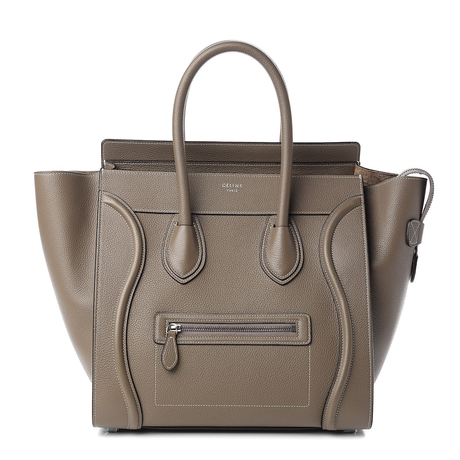 Celine Drummed Calfskin Mini Luggage Souris 1 of 11