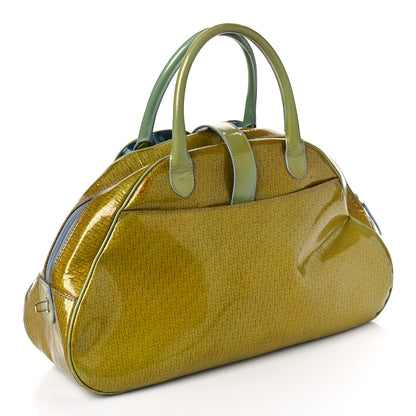 Christian Dior Patent Diorissimo Saddle Bowler Green 2 of 10