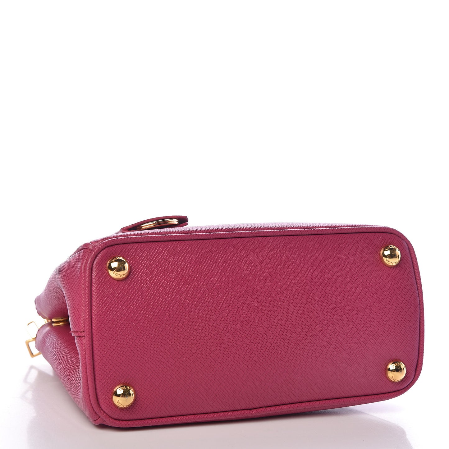 Saffiano Lux Micro Galleria Double Zip Tote Fuxia