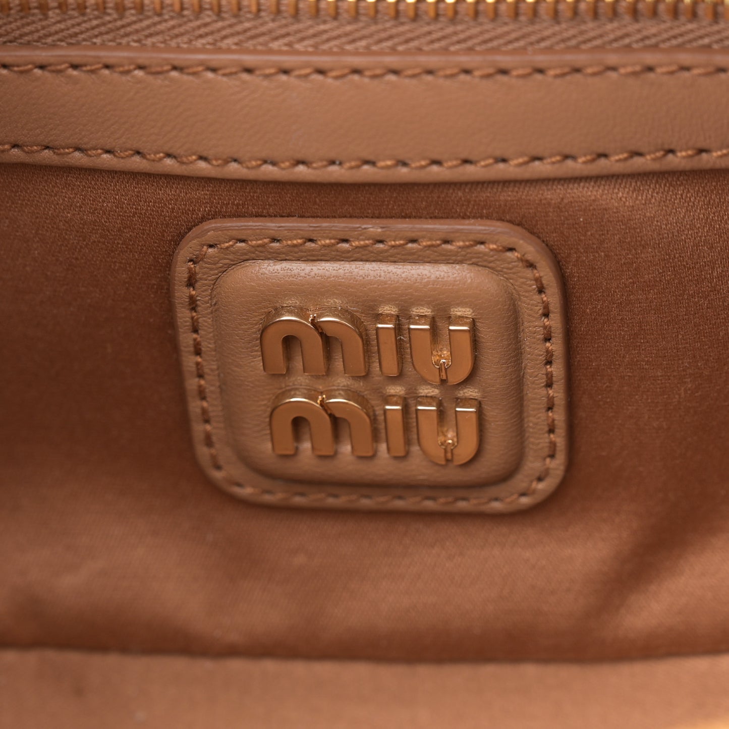 Nappa Matelasse Regular Arcadie Top Handle Bag Caramel