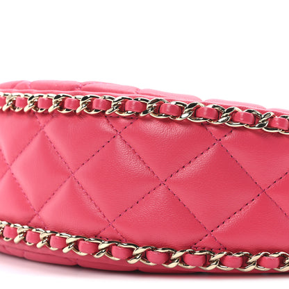Chanel Lambskin Quilted Small Hobo Bag Dark Pink 10 of 10
