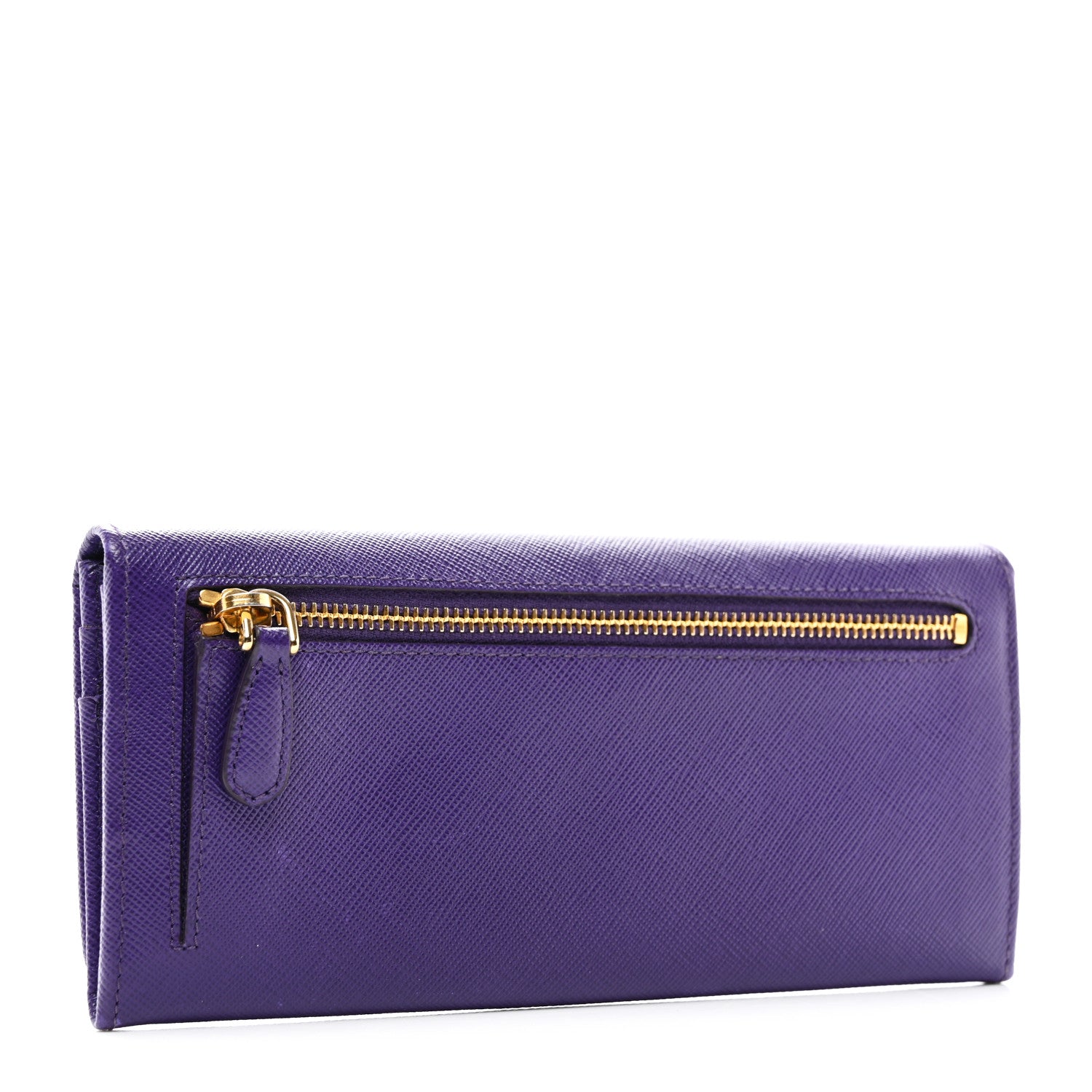 Prada Saffiano Lux Metal Continental Flap Travel Wallet Viola 3 of 8