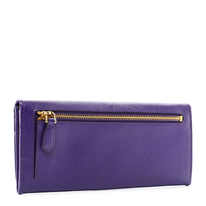 Prada Saffiano Lux Metal Continental Flap Travel Wallet Viola 3 of 8