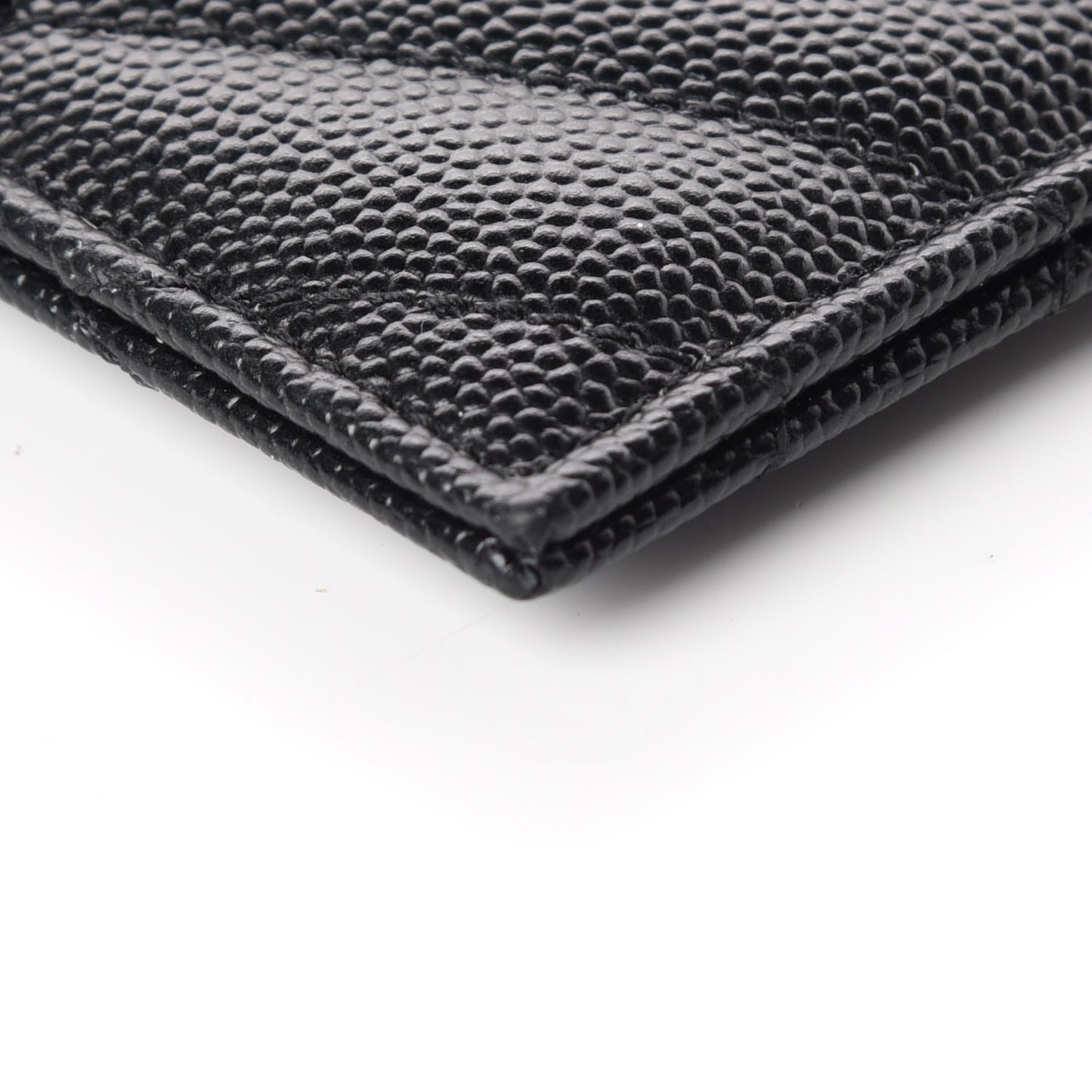 Grain De Poudre Matelasse Chevron Monogram Credit Card Case Black