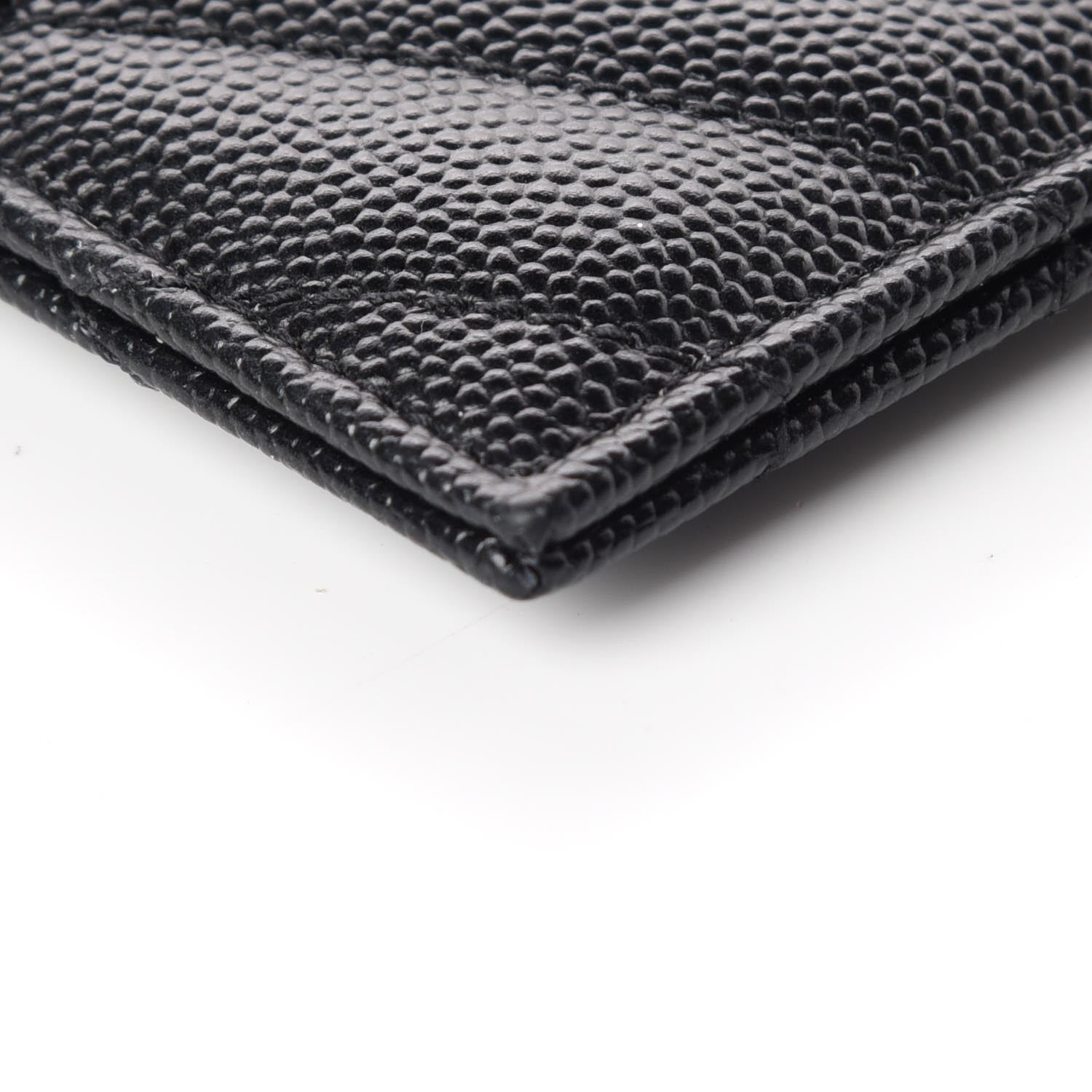 Saint Laurent Grain De Poudre Matelasse Chevron Monogram Credit Card Case Black 6 of 10