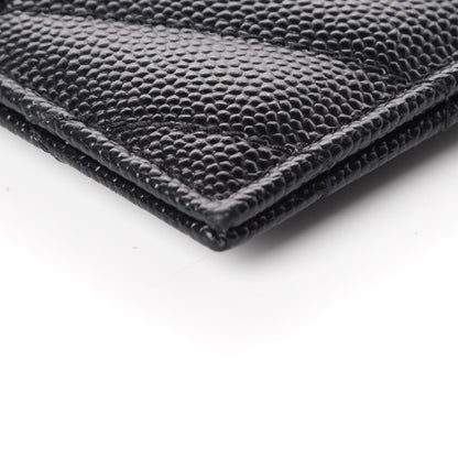 Saint Laurent Grain De Poudre Matelasse Chevron Monogram Credit Card Case Black 6 of 10