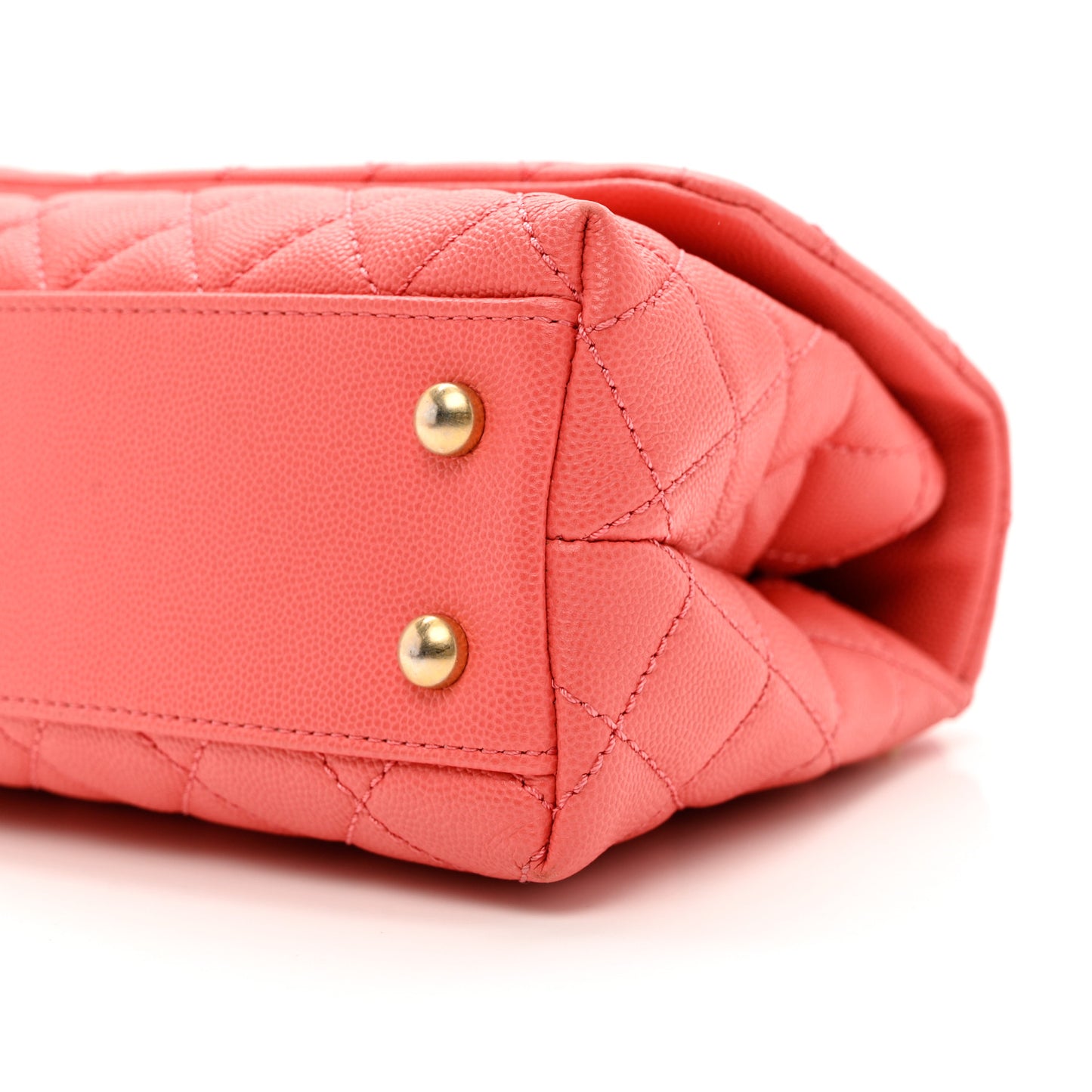 Caviar Lizard Embossed Quilted Mini Coco Handle Flap Pink