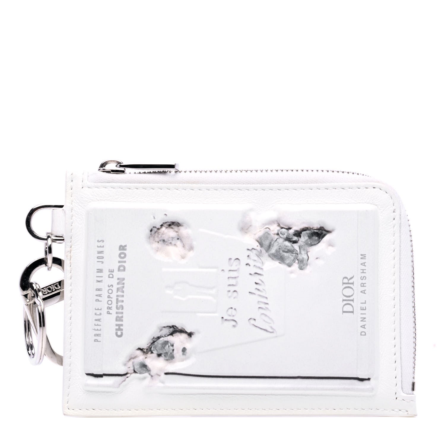 Christian Dior X DANIEL ARSHAM Grained Calfskin Zip Charm White 1 of 6