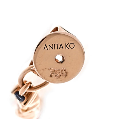 Anita Ko 18K Rose Gold Diamond Rainbow Sapphire Emerald Loop Earrings 4 of 4